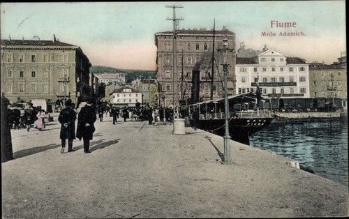 Cartolina fiume croazia molo - cartolina, croazia,