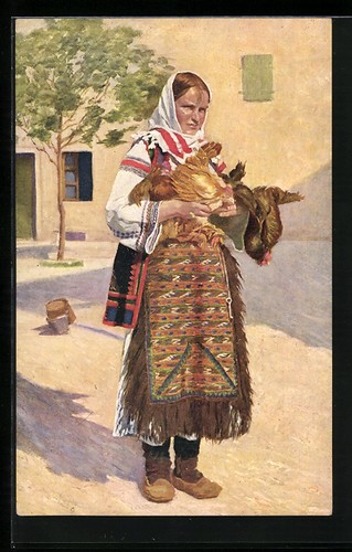 Cartolina croazia contadina - cartolina, croazia,