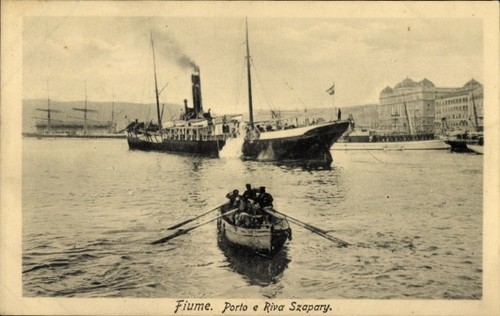 Cartolina fiume croazia porto - fiume, croazia,