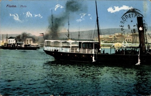 Cartolina fiume croazia nave - croazia,,