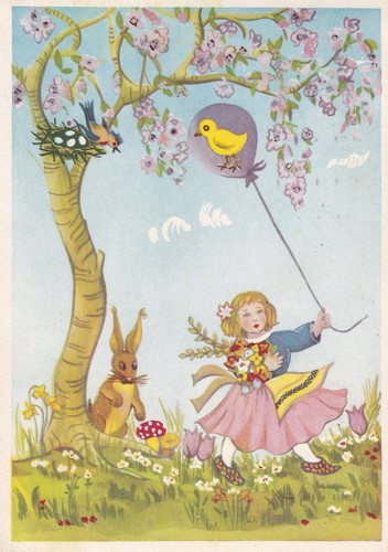 Cartolina artistica pasqua - cartolina,