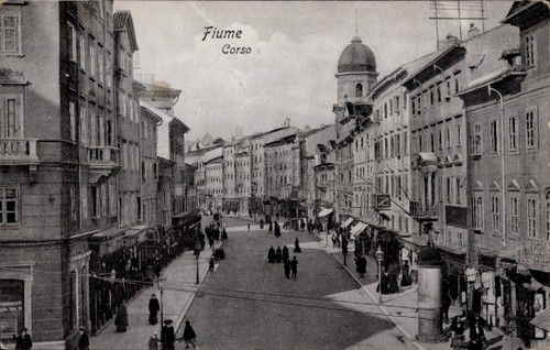 Cartolina fiume croazia corso - fiume,
