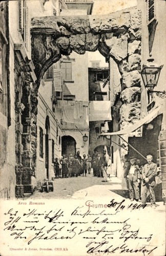 Cartolina fiume croazia arco - cartolina,