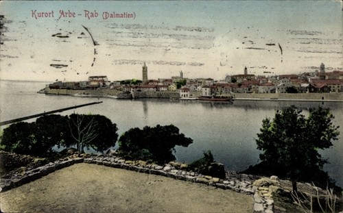 Cartolina rab arbe croazia - cartolina,