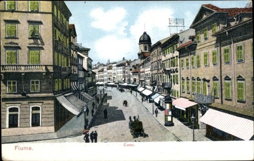 Cartolina fiume croazia corso - fiume, croazia,